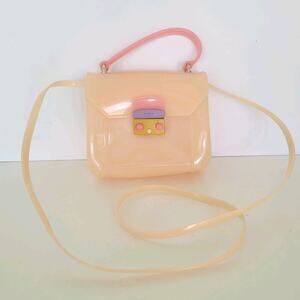 Furla Candy Bon Bon Mini Crossbody Shoulder Bag In Peachy Nude Jelly Small